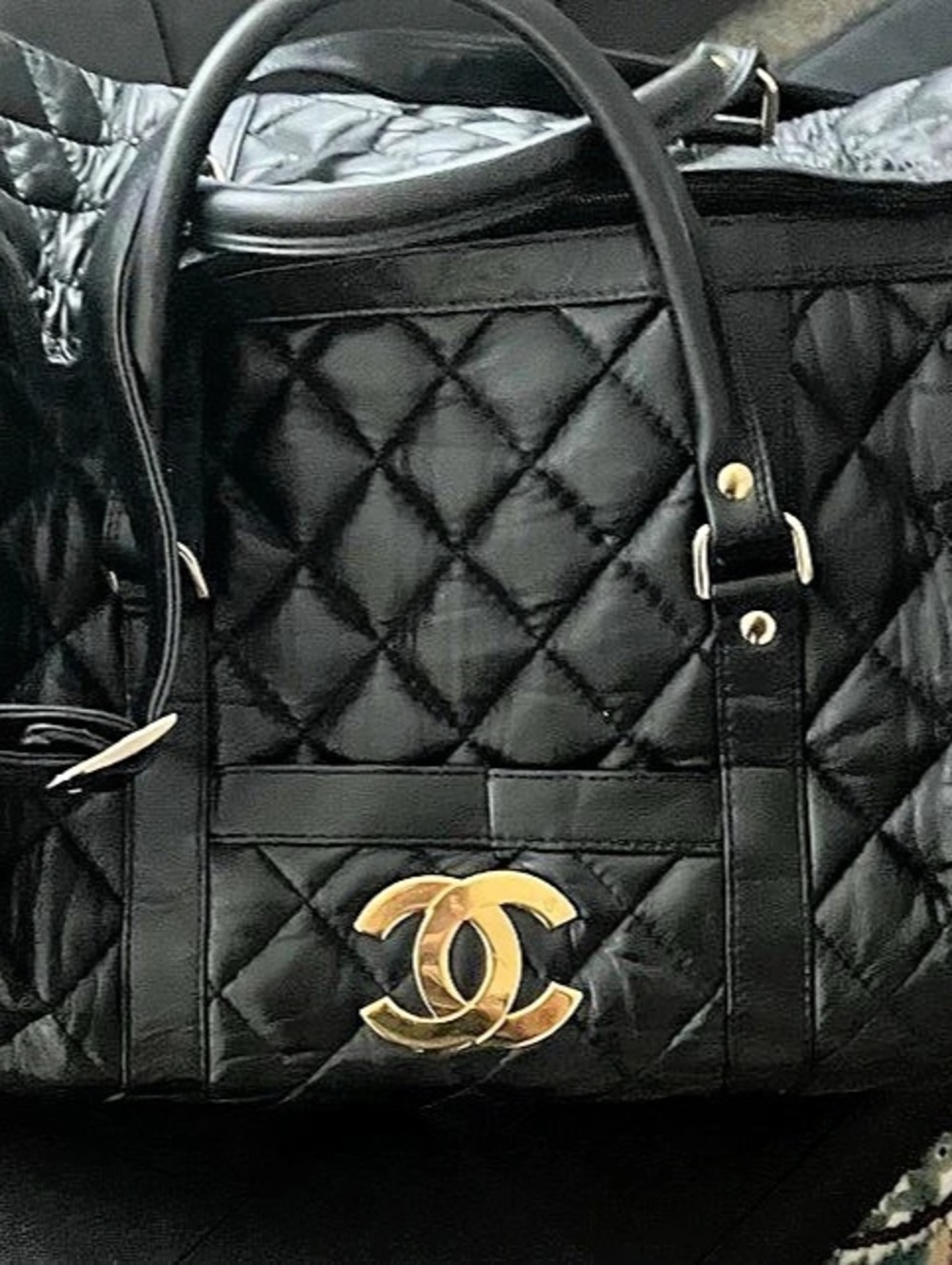 Chanel VIP Gift Quilted Duffle Bag in Black